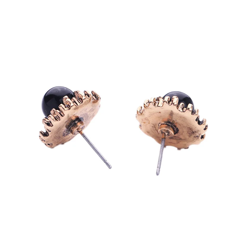 Оптовая цена новейшая Классическая серьга в форме цветка черные серьги из смолы