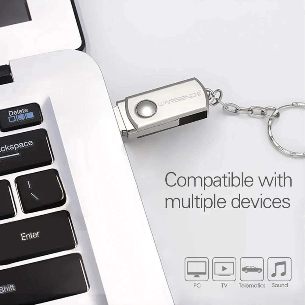 WANSENDA флеш накопитель USB 3 0 256 ГБ 128 64 32 16 8 высокоскоростная флешка металлическая