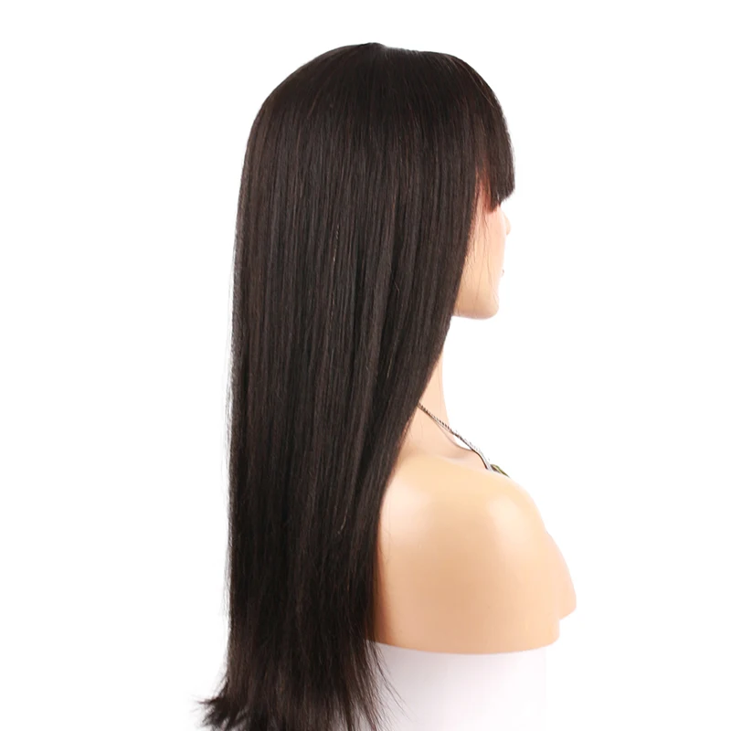Eseewigs светильник Yaki 13x4 кружевные передние человеческие волосы парики с челкой Бразильские Remy человеческие волосы без клея парик для всех женщин Детские волосы