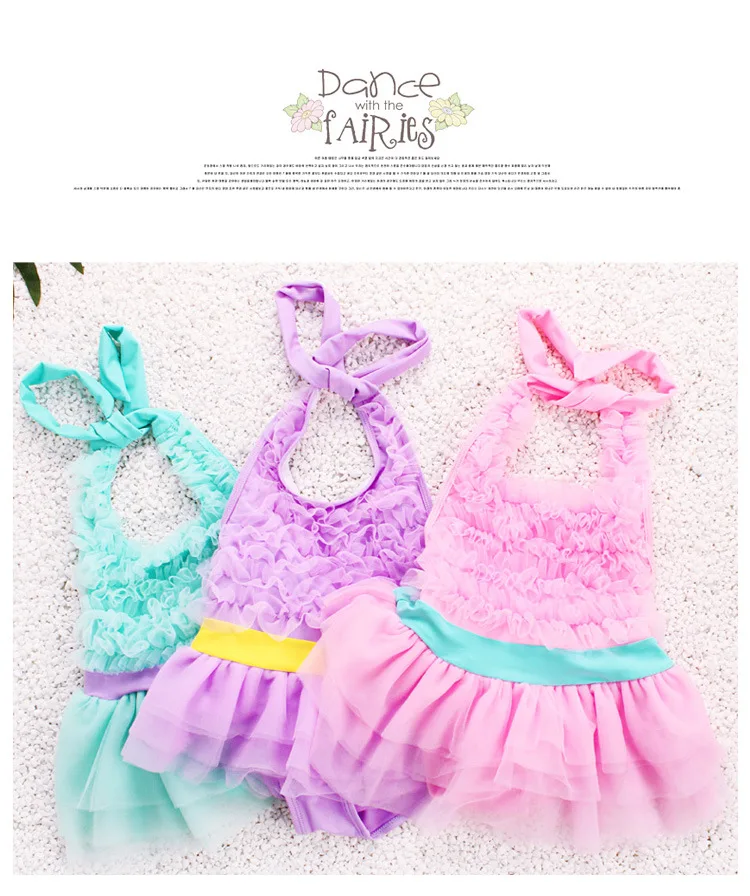 2016 купальник для девочек купальный костюм бикини малышей 1 предмет детский