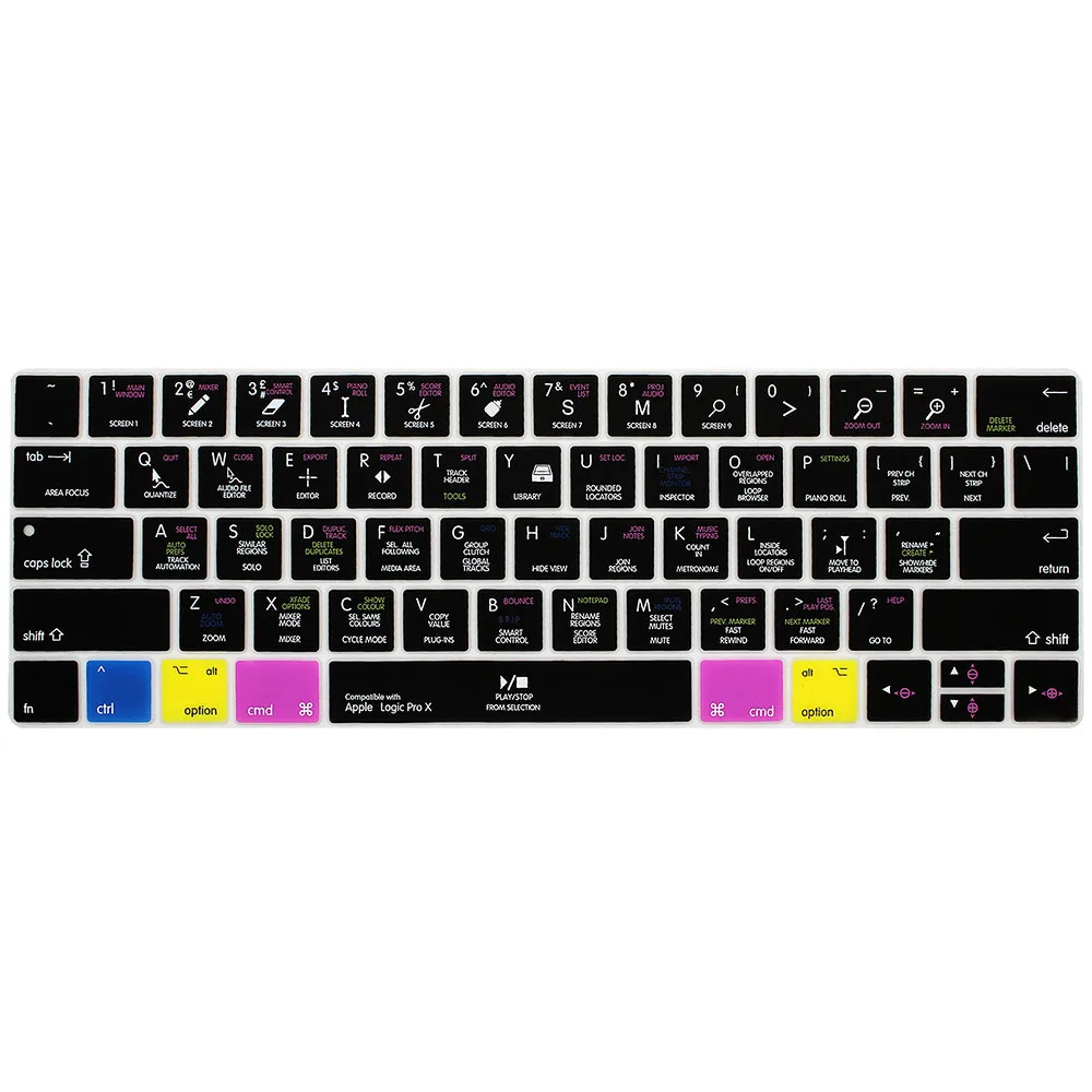Новый черный чехол для клавиатуры ноутбука Logic Pro X с короткими рукавами Для iMac