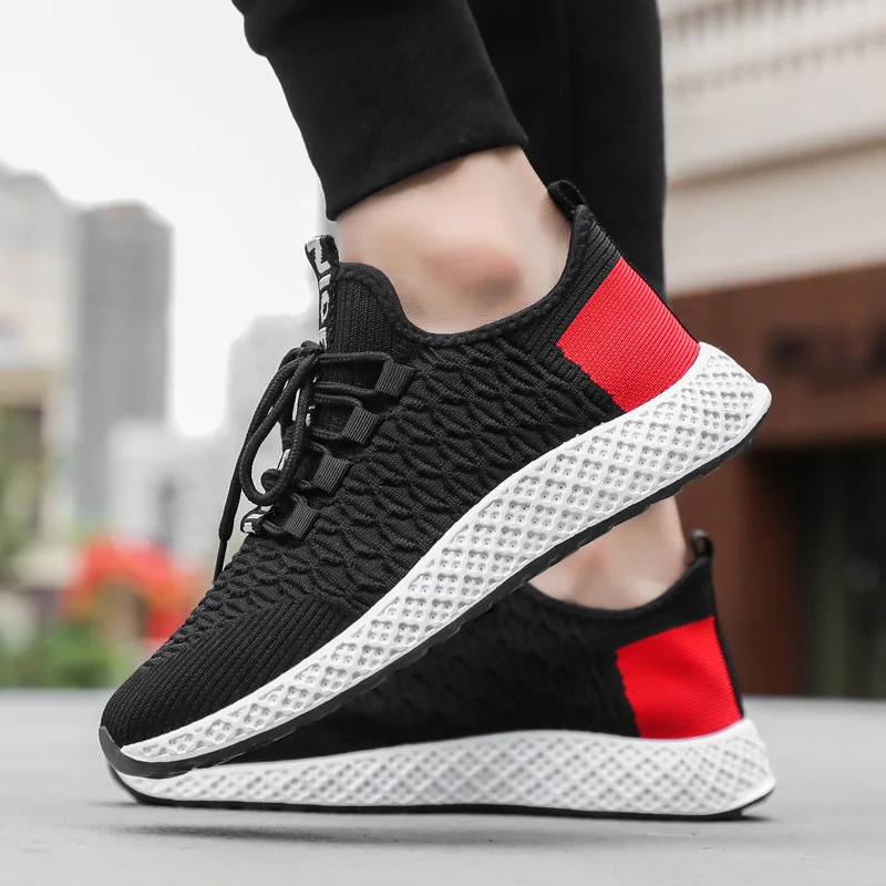 Мужские кроссовки из дышащей сетки повседневные вулканизированные для