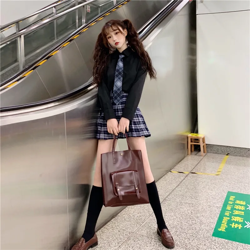 Новинка лета 2019 костюм рубашка с галстуком в Корейском стиле и плиссированная