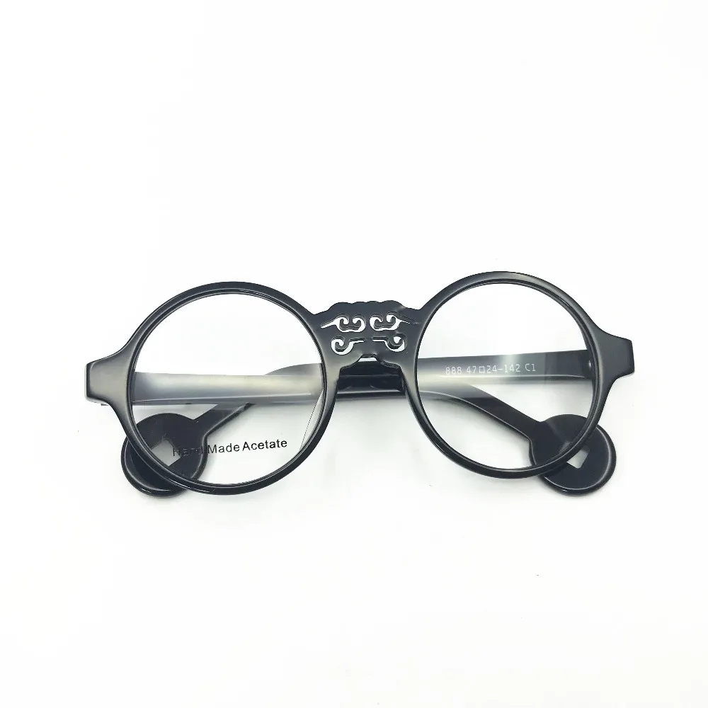 

Top Quality Vintage Round 47mm Acetate Eyeglass Frames Full Rim Men Women Optical Rx able