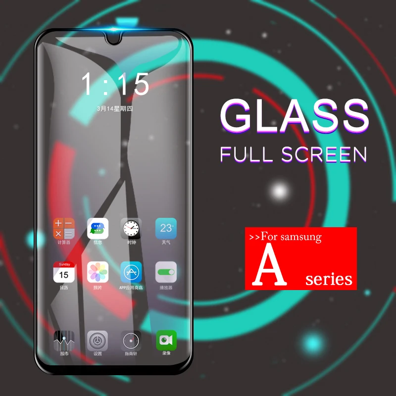 Закаленное стекло с полным покрытием для samsung a50 9D Защитное galaxy a10 a20 a30 a40 a70 2019 a505F