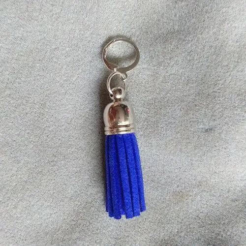 Dark Blue Мини замшевый брелок с кисточками 3 см брелок с кисточкой сумка Подвески 18 цветов чистый цвет кисточка Подвеска для сумки Браслет на молнии - Цвет: Dark Blue
