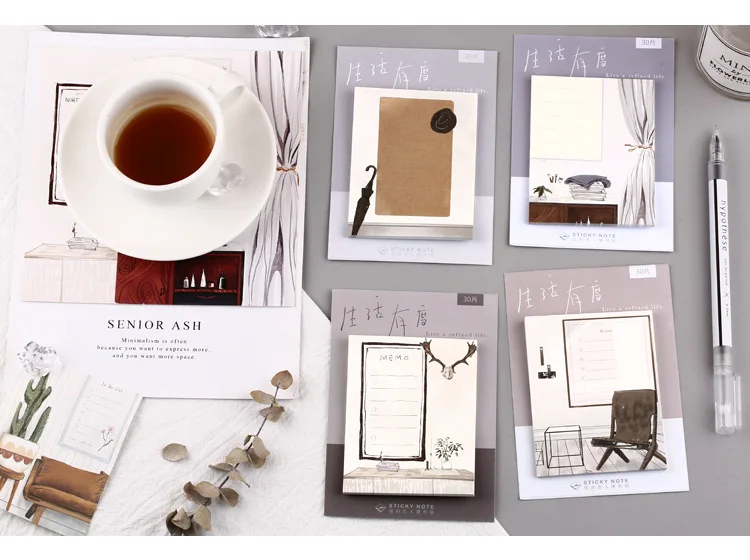 24 упак./лот жизни умеренно простой блокнот N Times Липкие заметки Escolar Papelaria школа питания наклейка-закладка