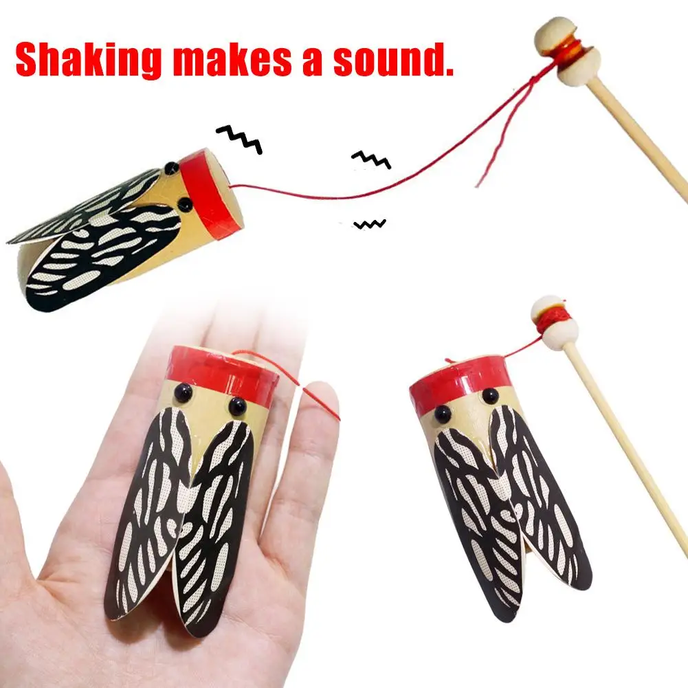 

Wooden Rod Shaking Cicada Sound Transmission DIY Experiment Education Kids Toy