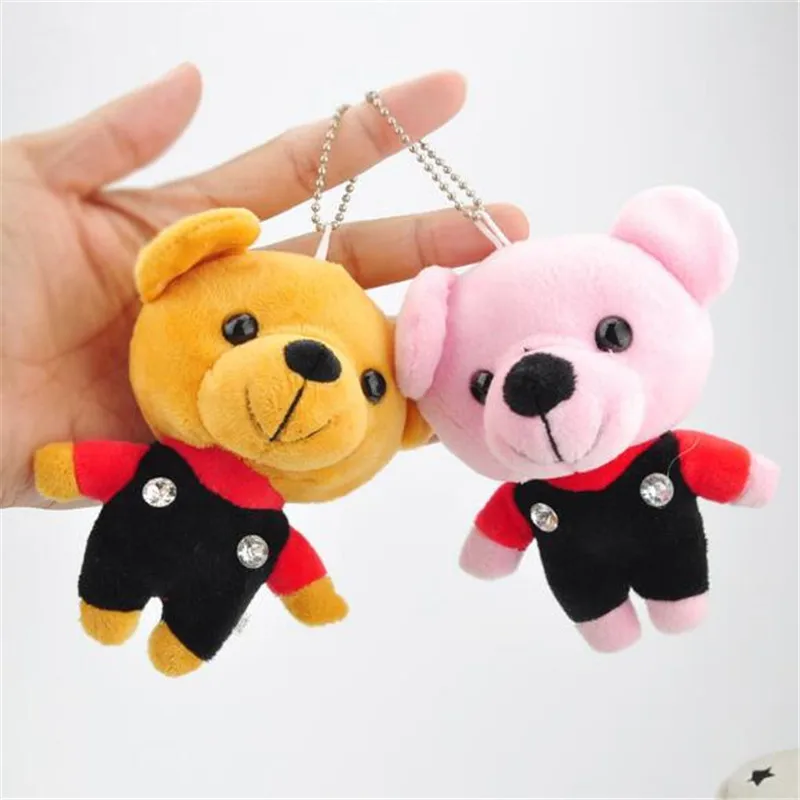 

1PCS Mini Plush Diamond Bear Toys 3 Color Optional Small Pendant Creative Cute Soft Stuffed Bears Toy Kids Gifts 2020 Hot 12CM