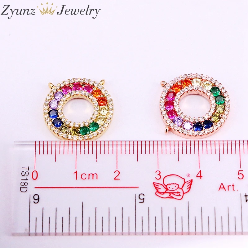 

10PCS, Colorful Rainbow Hollow Circle Pendants Necklaces For Women Elegant Round Shaped Jewelry Multi-color Party Jewelry