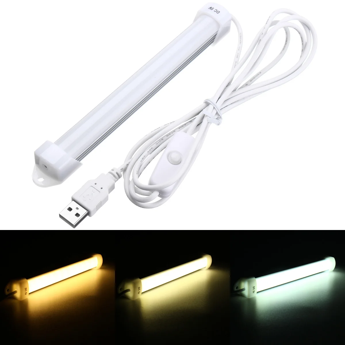 Smuxi 18 см Портативный USB 5V 14 светодиодный бар светильник жесткий полосу 5630 SMD светильник трубки светильник с лампой на переключатель включения/выключения 3 Вт для Кухня шкаф
