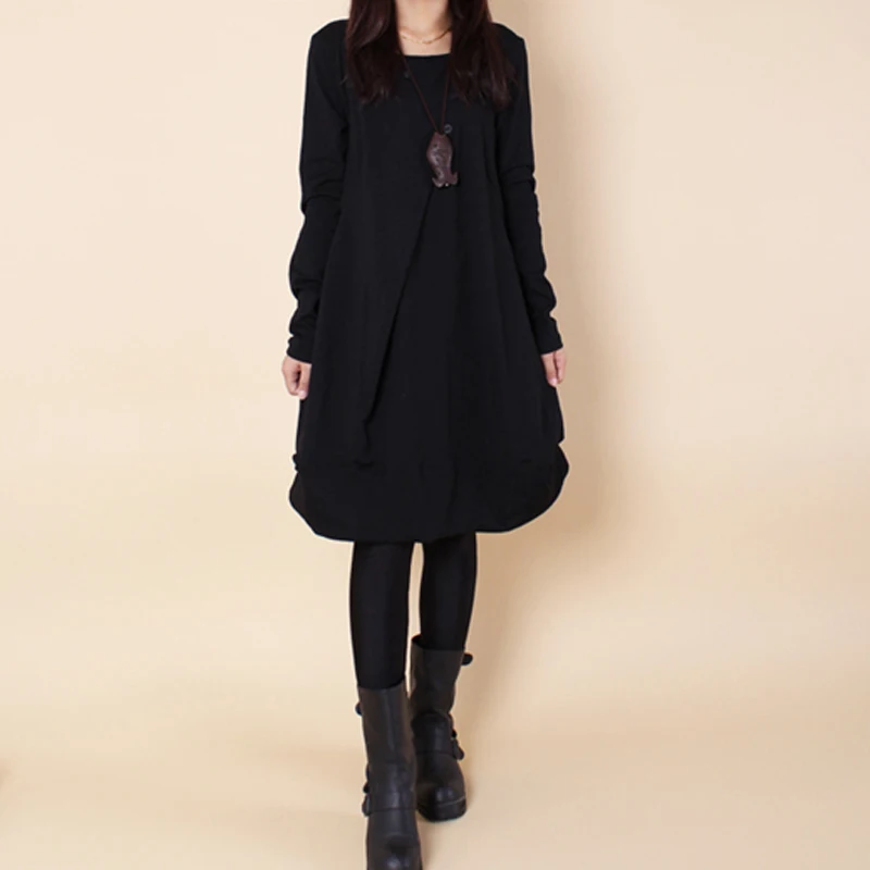 Платье Wniter женское Осеннее повседневное плиссированное а силуэта с длинным