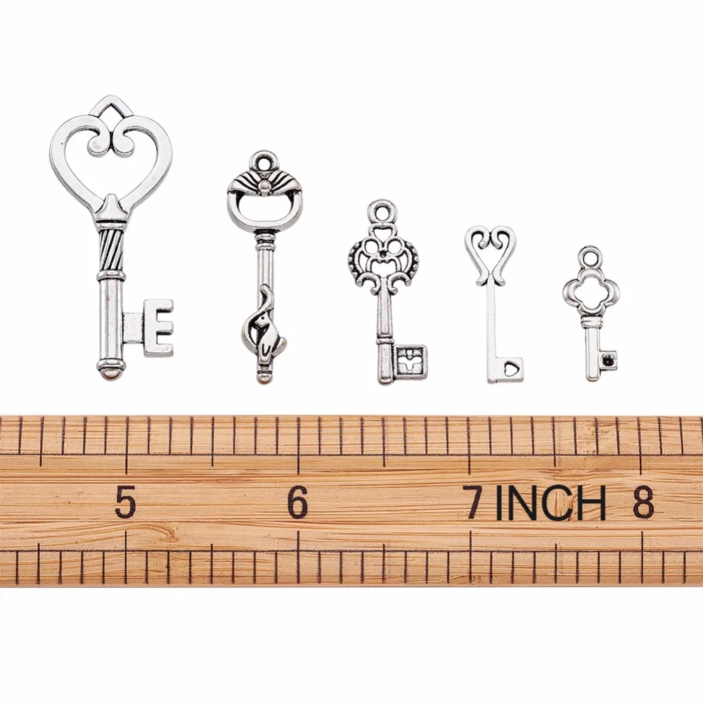Mixed Tibetan Style Alloy Pendants Key For Jewelry Making Hole 1.5~5mm About 60~65pcs/100g Drop Shipping | Украшения и аксессуары