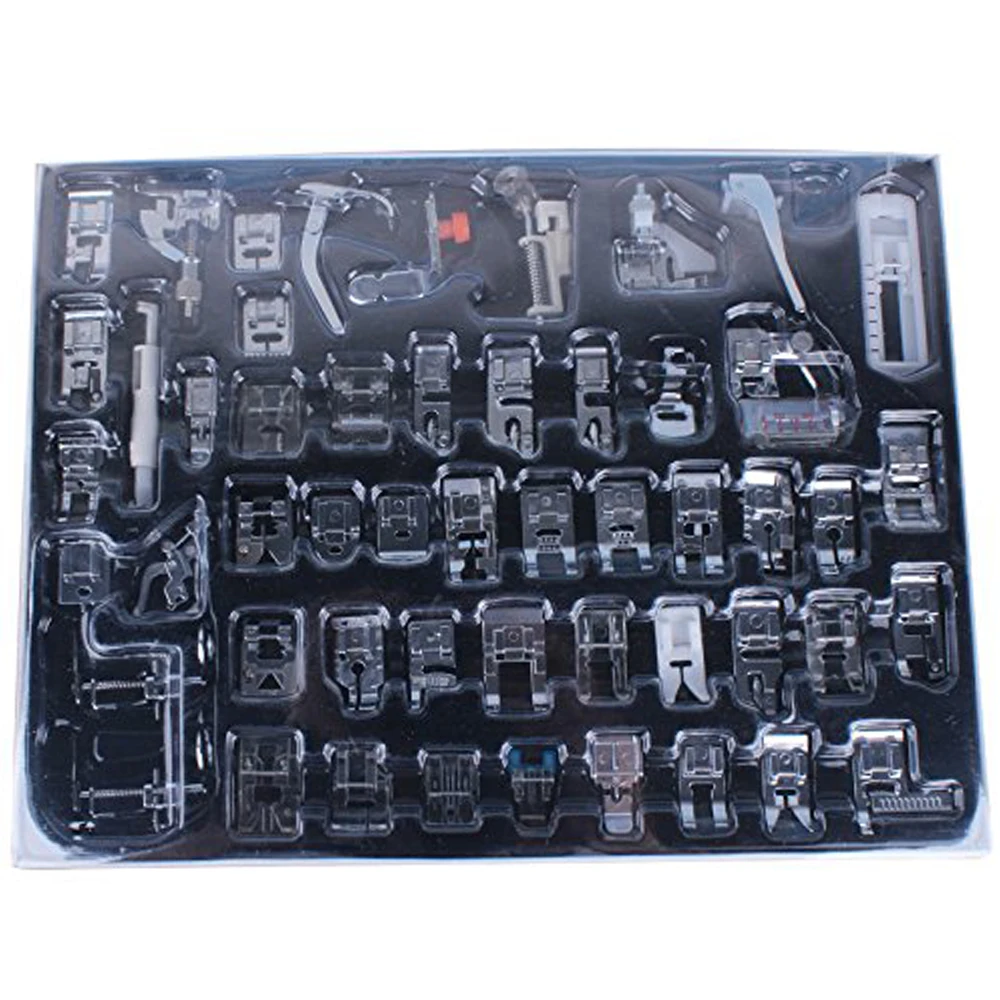 

CAMMITEVER 52pcs Domestic Sewing Machine Braiding Blind Stitch Darning Presser Foot Feet Kit Set For Brother Singer Janome