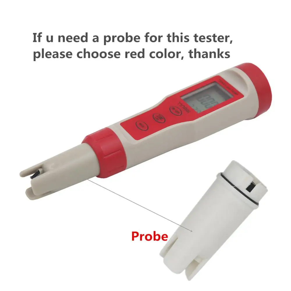 red Ph-метр Сменный стеклянный зонд электрод для PH/TDS/EC/измеритель температуры - Цвет: red