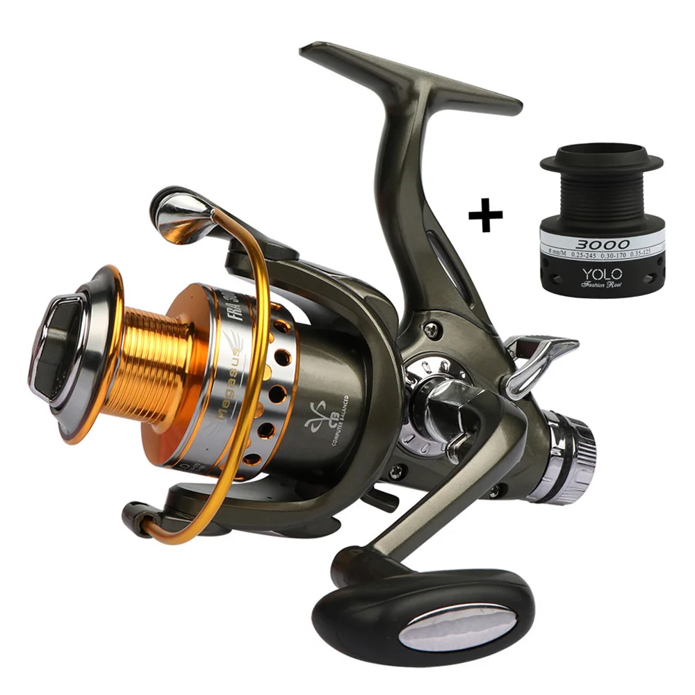 

Spinning Reel Dual Brake with Spare Spool Fishing Reel 10BB 8kgs Max Drag Spinning Wheel for Carp Trout Fishing Tackles