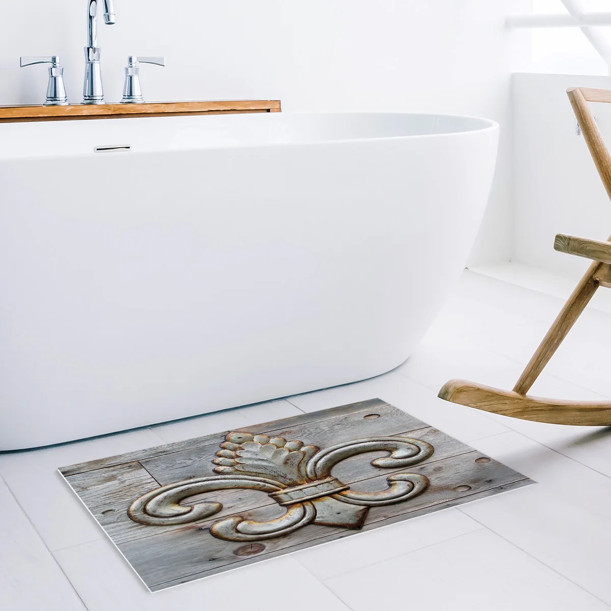 Ethnic Sign Nationality Bathroom Mat With Shower Curtain 2 Piece Set Waterproof Outdoor Modern Rings Funny | Дом и сад