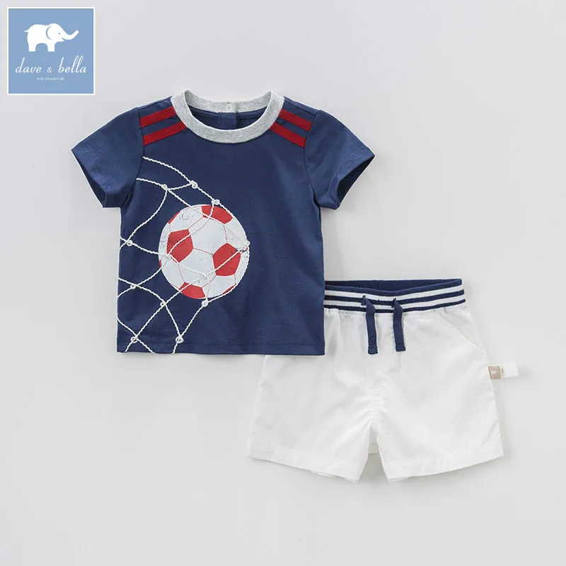 DBA6333 dave bella summer baby boy's clothing sets children infant toddler suit kid's high quality clothes |