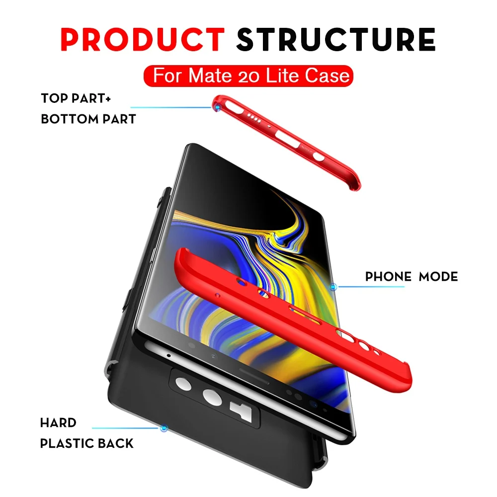 Phone Case For Huawei Mate 20 Pro Original Cover P20 Lite Luxury Coque Honor 8X Max Note 10 360 | Мобильные телефоны и