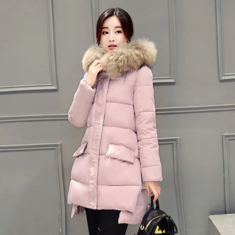 2020 Новая модная зимняя куртка с рисунком в Корейском стиле Женская длинная