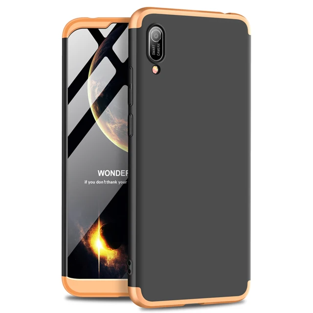 gold and black Koosuk 3-в-1 чехол-накладка для huawei Y6 ПК Жесткий матовый чехол для телефона для huawei Y6 Pro Y6 Prime защиты оболочки Coque Капа - Цвет: gold and black