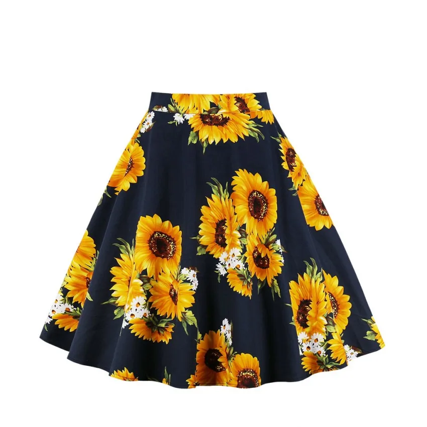 picture color S-4XL, дешевые сексуальные юбки для женщин, s, винтажная короткая юбка-пачка, цветочный узор, в горошек, яркие цвета, летняя женская юбка для скейтера, jupe femme - Цвет: picture color