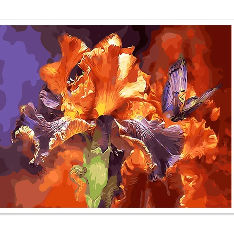 

One in a hundred Oil Painting picture By Number chrysanthemum rose Digital Picture Coloring by hand Unique Gifts Home Decoration