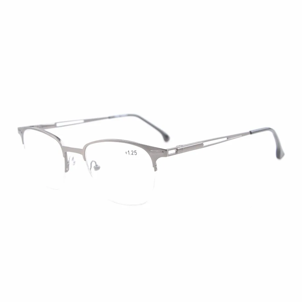 R1645 очки для чтения качественные пружинные петли полуобода мужчин и женщин + 0 00 4
