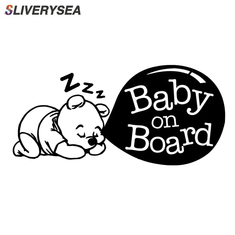 

SLIVERYSEA "BABY ON BOARD" Cute Cartoon Car Sticker Tail Warning Logo Decals
