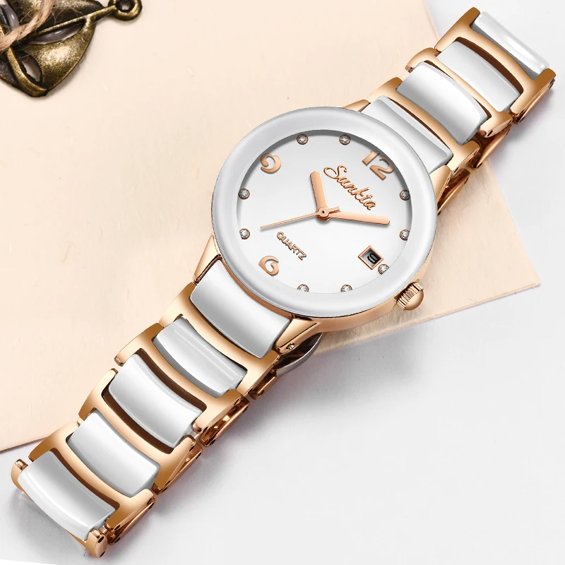 Relogio Feminino SUNKTA Новые розовое золото часы женские кварцевые Топ бренд Роскошные
