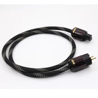 hifi audio power cable power cord cable with glod plated eu plug ac cable line hifi audio amp cable