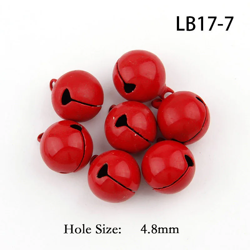 18mm 5pcs 6-20 мм красный медный спрей лак Рождественская открытая подвеска с бубенчиками ручной работы Вечерние DIY аксессуары для рукоделия - Цвет: 18mm 5pcs