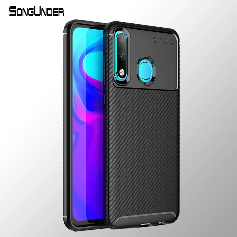 Чехол для Huawei P30 Lite из углеродного волокна мягкая силиконовая простая