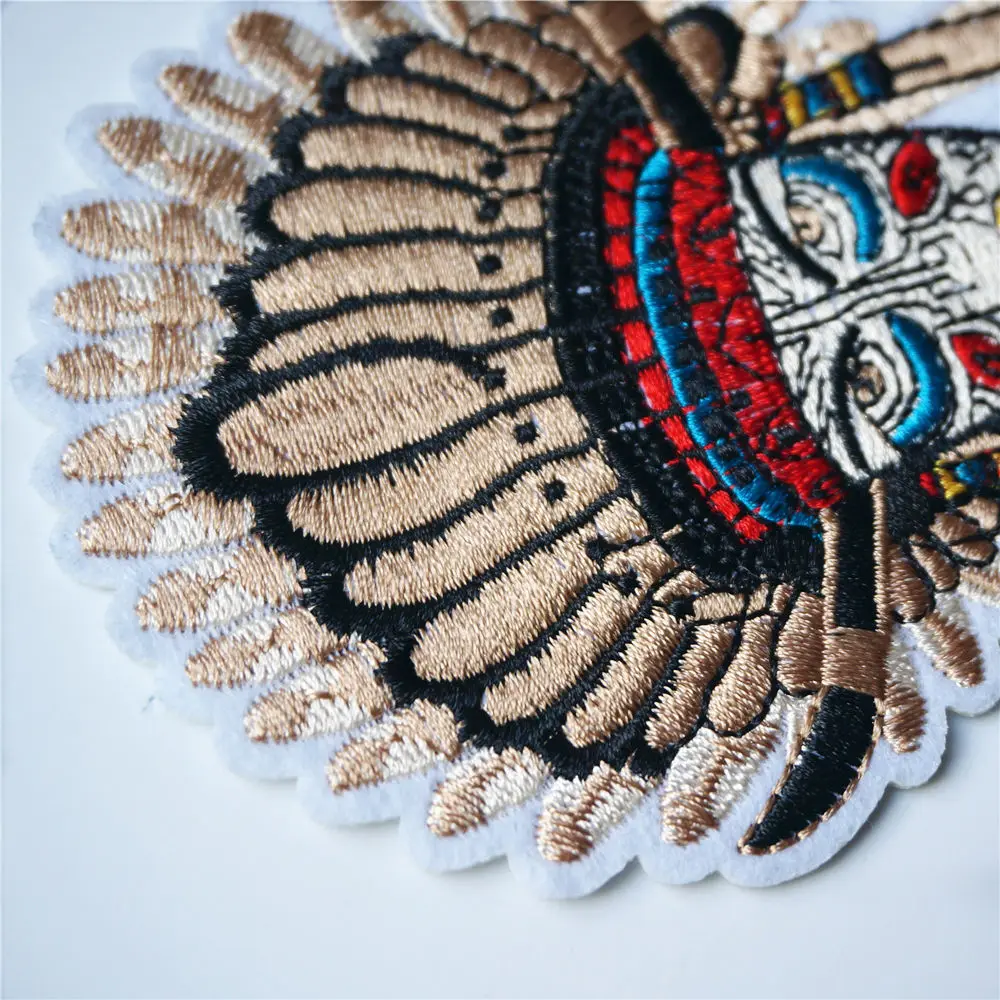 11 см индийский человек перышки тотем вышитые нашивки пришитые железные значки