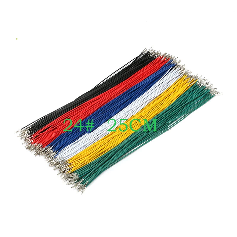 Бесплатная доставка 20 шт. 24AWG двухсторонний клеммный кабель DuPont 25 см 24 # с обжимной
