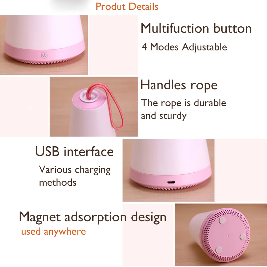 2018 USB Перезаряжаемый вулкан изменение цвета ночник 4 режима портативный