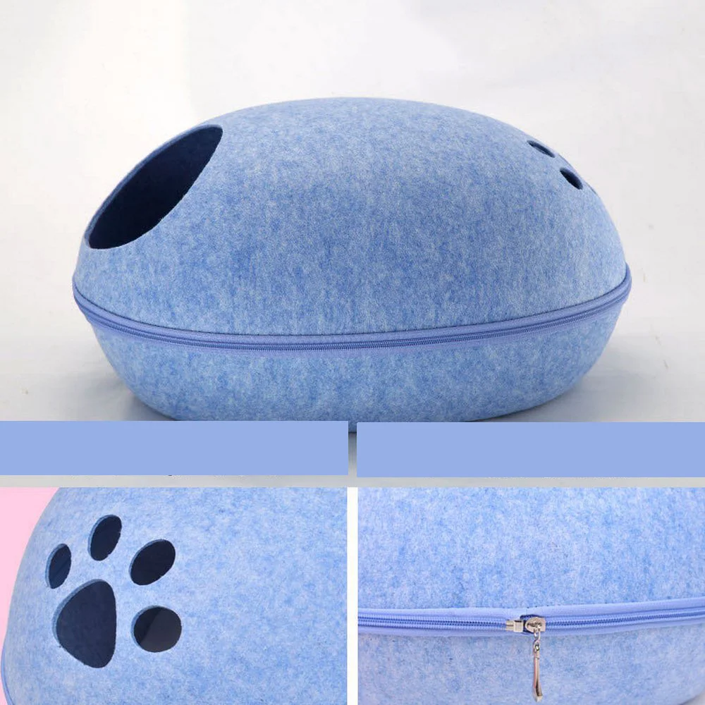 

Upgrade Cat Litter Universal Felt Material Cat Litter Four Seasons Egg Shell Nest Cat Bedroom Felt Semi-closed Nest Cat Litter