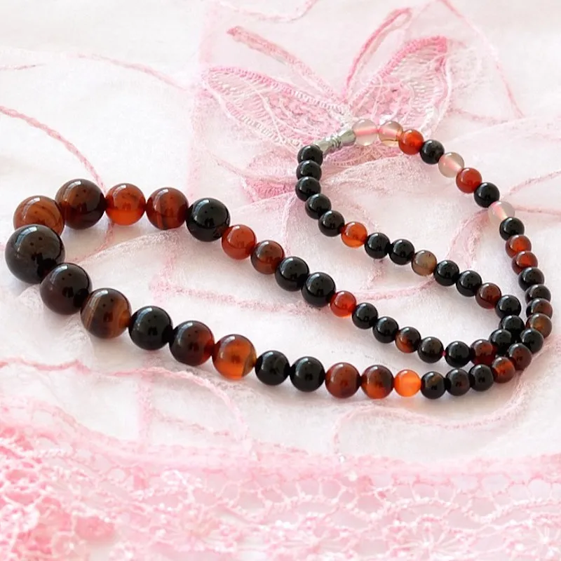 Женское колье чокер из камня и оникса Длина 47 см|stone bead necklace|fashion necklacenecklace fashion |