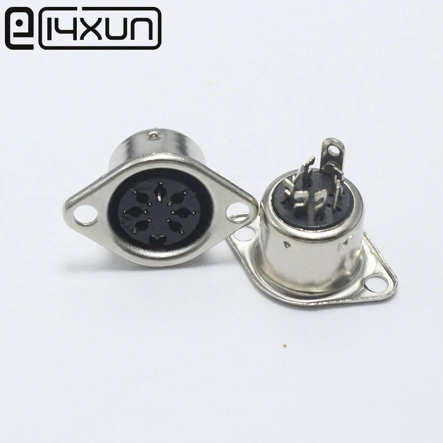 EClyxun 10 шт. 7 контактный разъем DIN гнездовой адаптер кабеля паяльное крепление типа