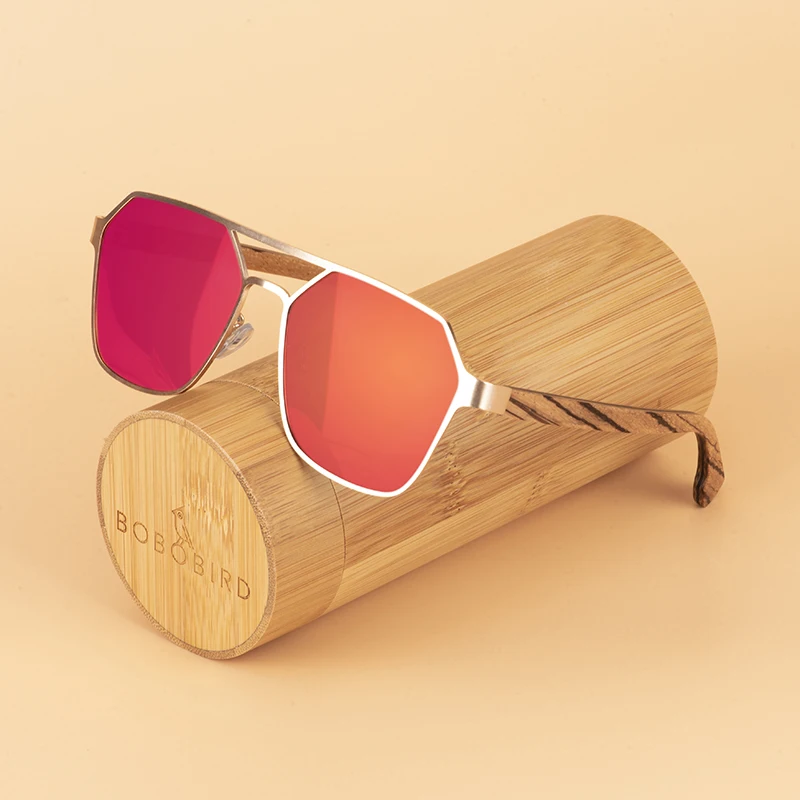 

BOBO BIRD Sunglasses Women Men Wooden Sun glasses polarized female Male Metal lunette soleil femme Eyewear in gifts Wood box