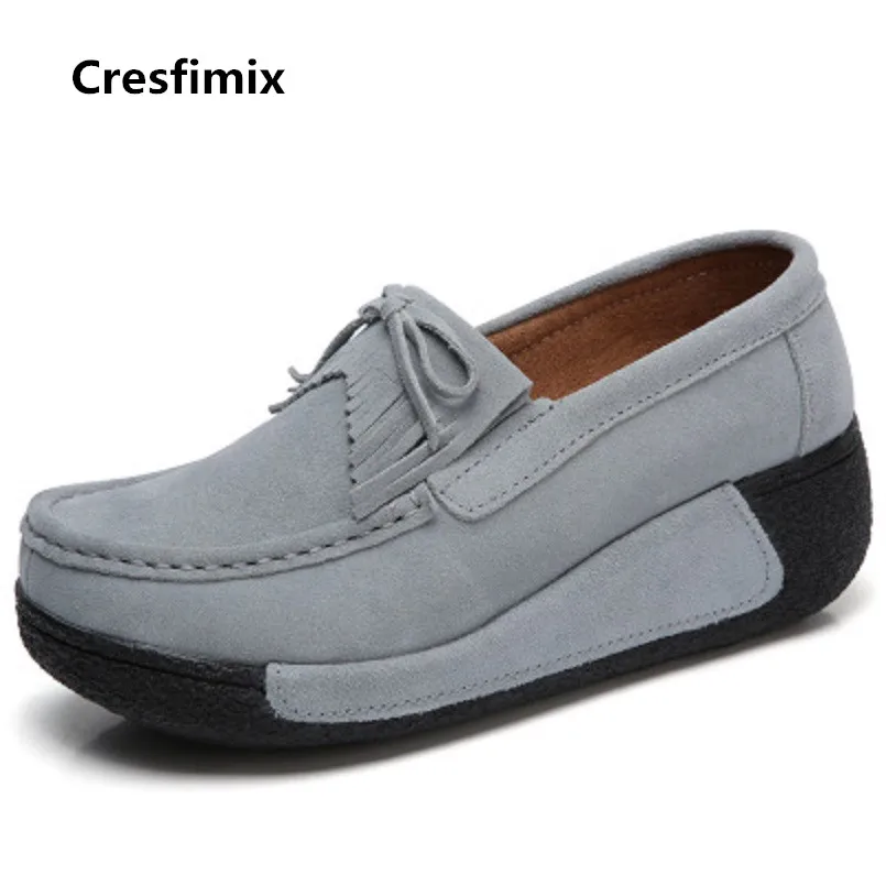 Обувь Cresfimix для женщин Повседневная серая обувь из натуральной кожи