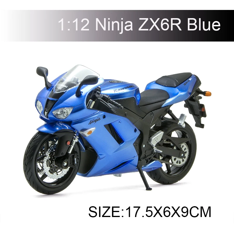 Синяя модель мотоцикла Maisto Kawasaki Ninja ZX6R масштаб 1:12 литая металлическая