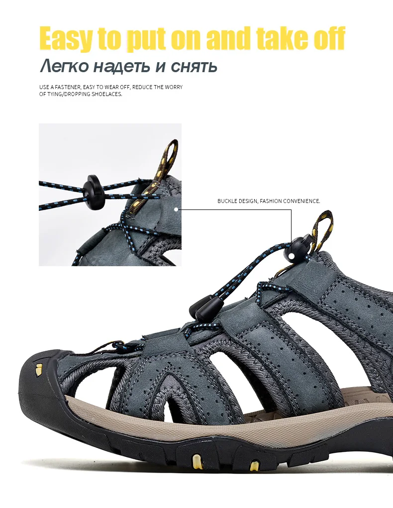 Пляжные мужские сандалии Мужская обувь из натуральной кожи новые летние мужские сандалии больших размеров мужские модные сандалии Большие размеры 38-46