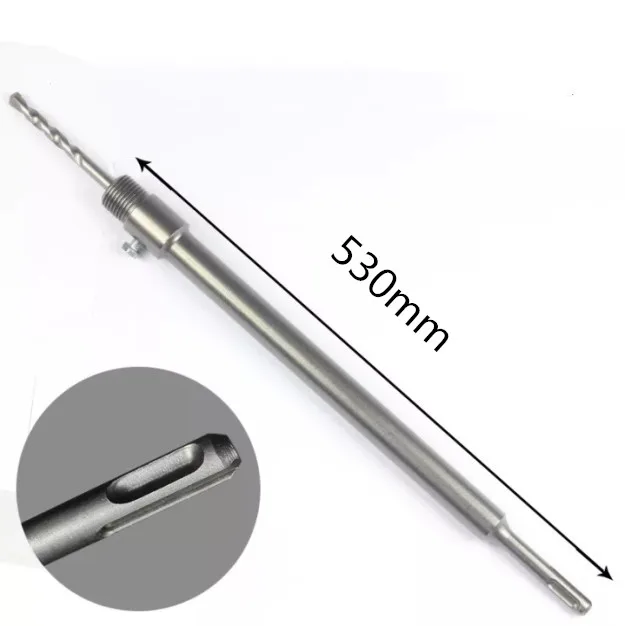 Round handle530mm Хвостовик Сверло 30-150 мм настенное отверстие пилы 110-530 мм стержень для Бетон цемент камня - Цвет: Round handle530mm