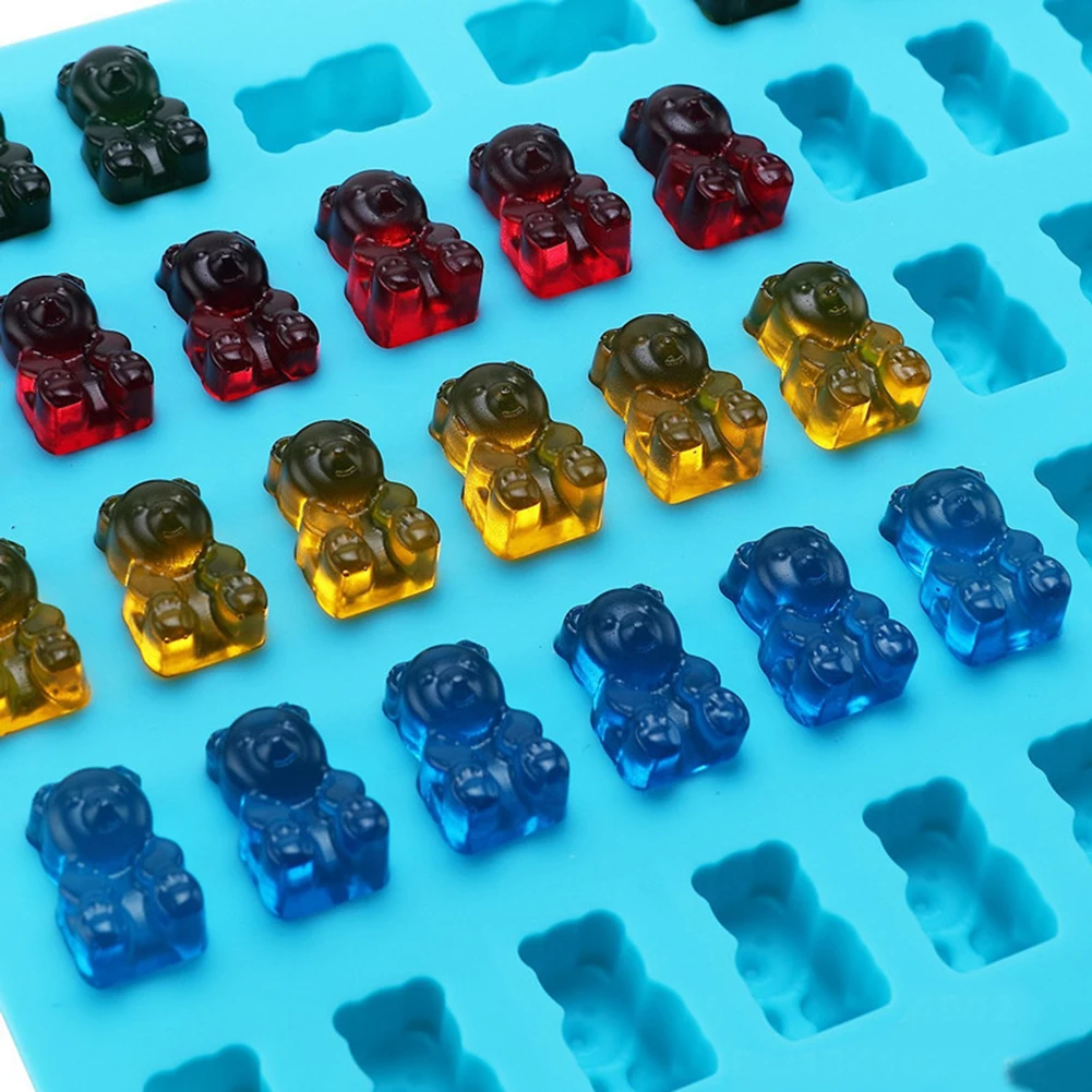 53 отверстия практичные милые Липкие конфеты формы силиконовые полости Gummy медведь формы для шоколада леденцов DIY лоток ручной работы желе формы