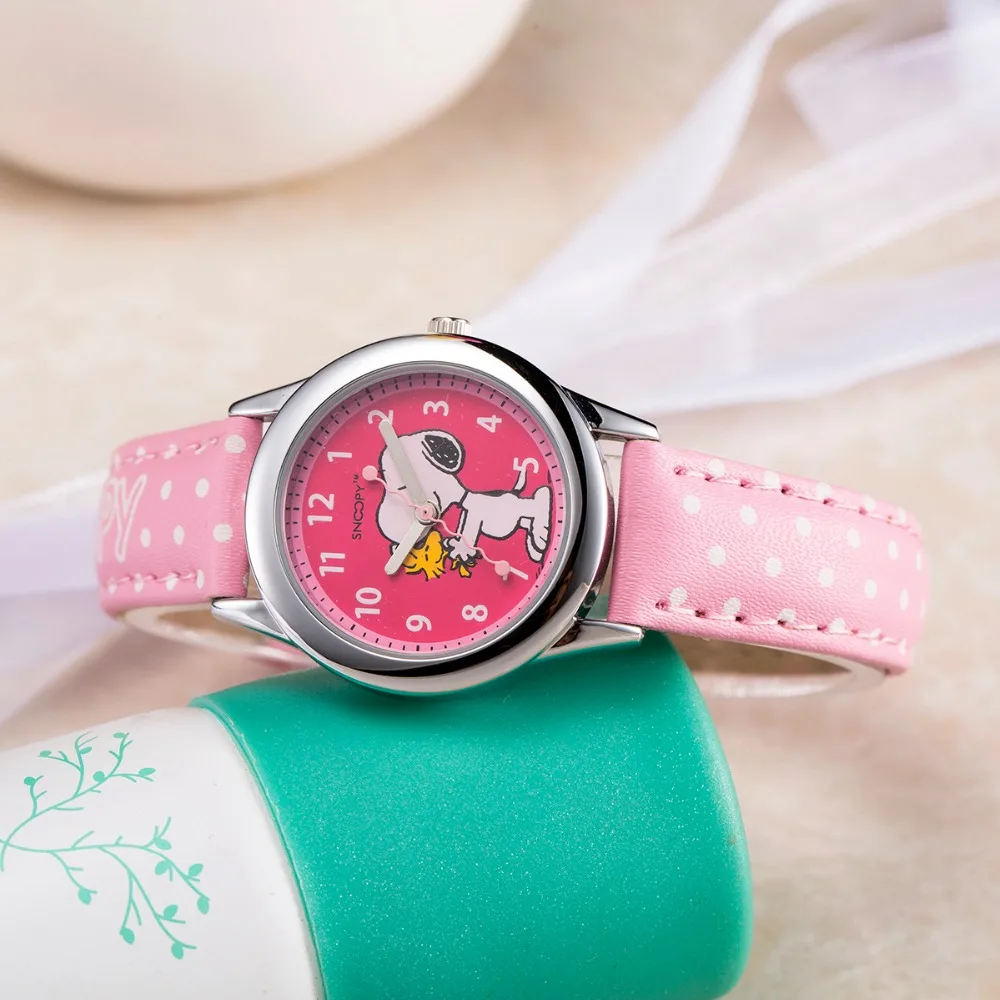 Оригинальные детские часы snoopy милые Мультяшные женские креативные мужские