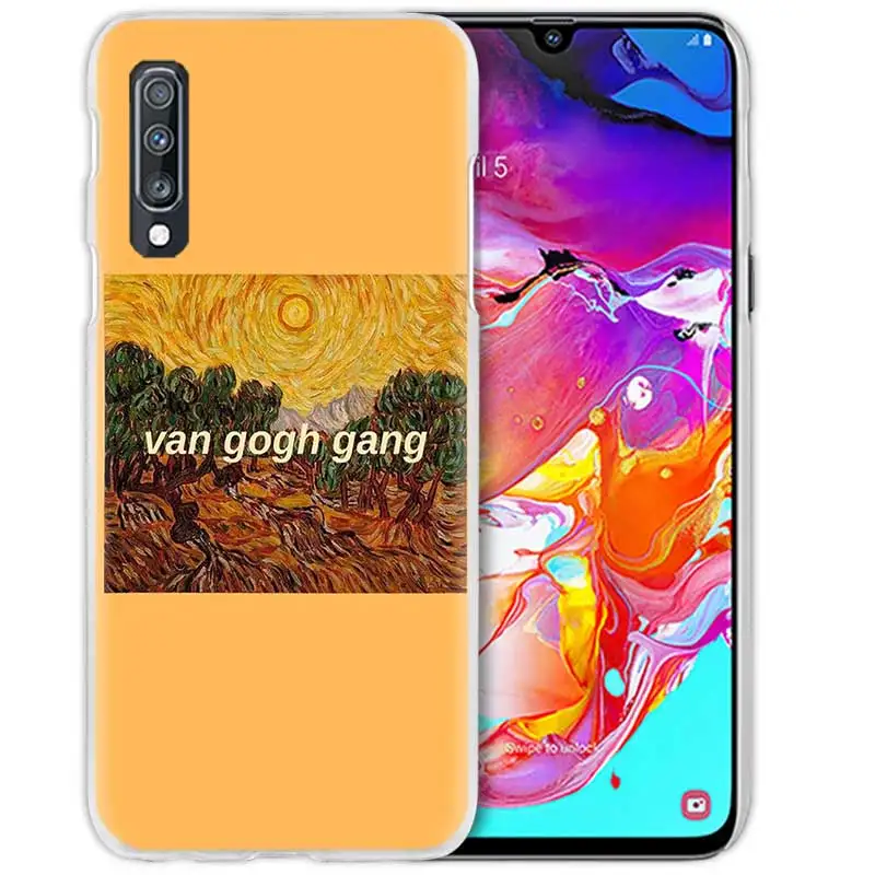 02 Ван Гог небо чехол для samsung Galaxy A50 A70 A80 A20e A60 A40 A30 A20 A10 A8 A6 плюс A9 A7 жесткий поликарбонатный люксовый чехол для телефона с бумажником и крышка - Цвет: 02