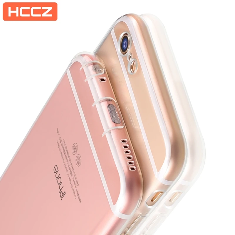 HCCZ для Apple iPhone 6 6s Plus, силиконовый мягкий чехол для iPhone 7, 8 Plus, iPhone X, 5, 5S, SE, прозрачный чехол с заглушкой от пыли