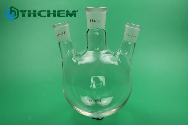 24/29 500 мл/1000 мл/2000 мл 3 шейная стеклянная колба с круглым дном|glass flask|round glass flaskround