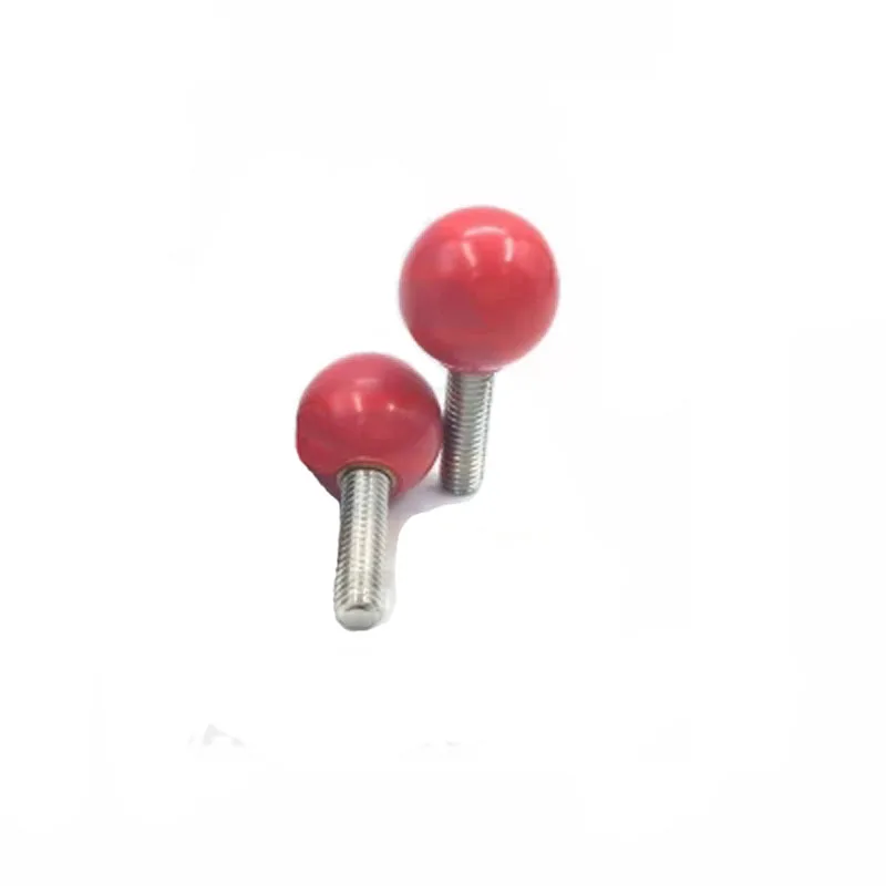 

2pcs M6 Red 304 stainless steel Bakelite round head Ball handle Hand screw Small knob Bakelites handle 10mm-50mm Length